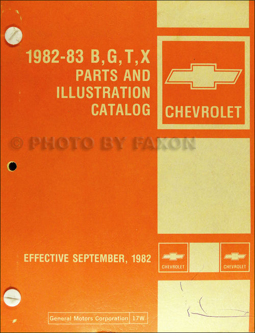 1982-1983 Chevy Parts Book Original El Camino Monte Carlo Caprice Impala Malibu Chevette Citation