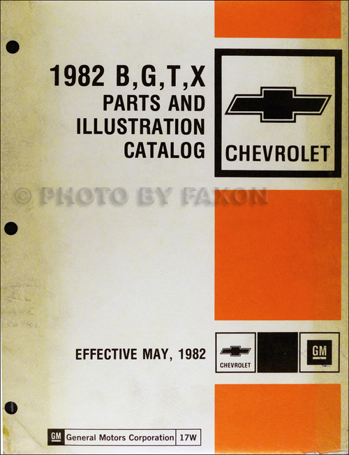 1982 Chevrolet Car Parts Book Original Impala Caprice Malibu Monte Carlo El Camino Chevette Citation