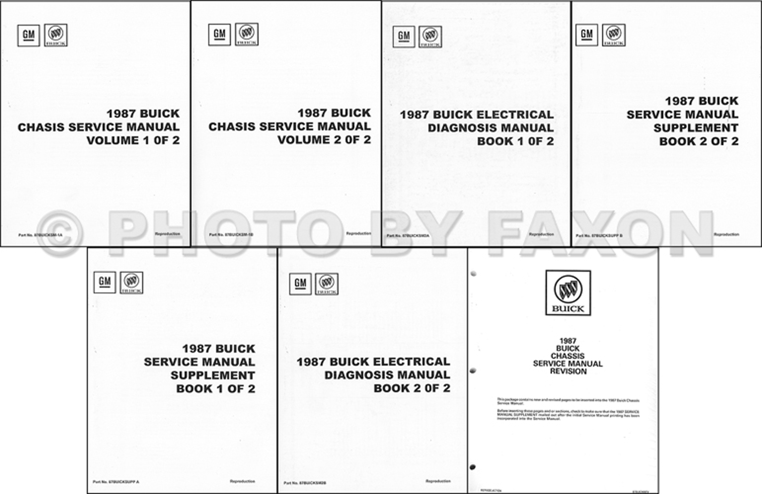 1987 Buick & Grand National Shop Manual Original Set