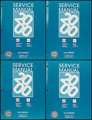 2000 Chevy & GMC Repair Shop Manual Original Set Silverado, Sierra, Tahoe, Suburban, Yukon