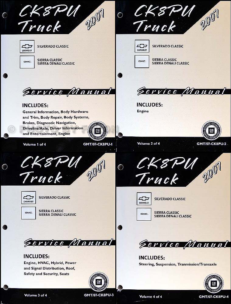 2007 Silverado Classic and Sierra Classic Repair Shop Manual Original Set