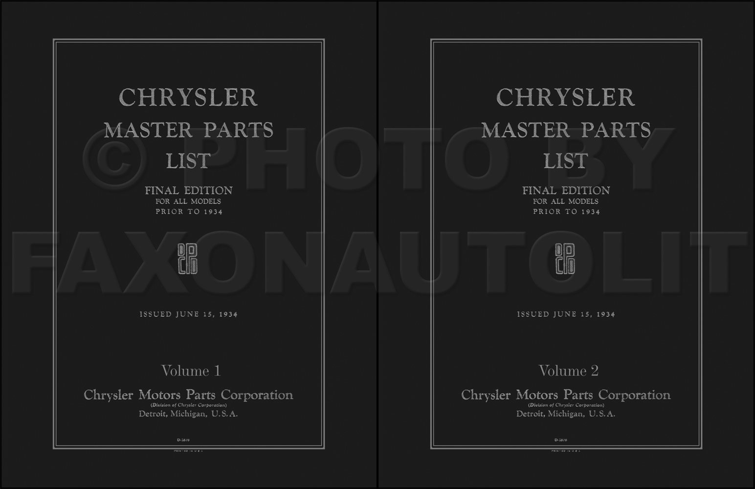 1924-1933 Chrysler Master Parts Book Reprint