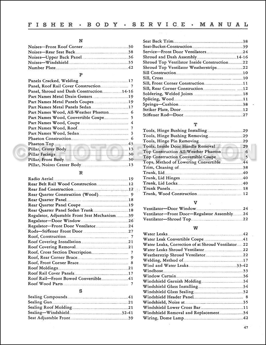 19331934 La Salle and Cadillac Body Repair Shop Manual Reprint