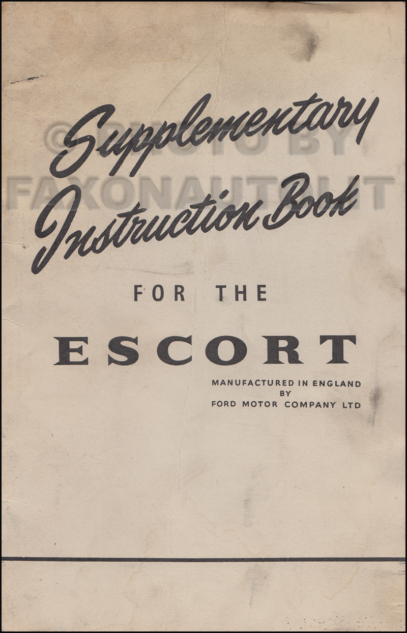 escort owners manual Escort owners manual