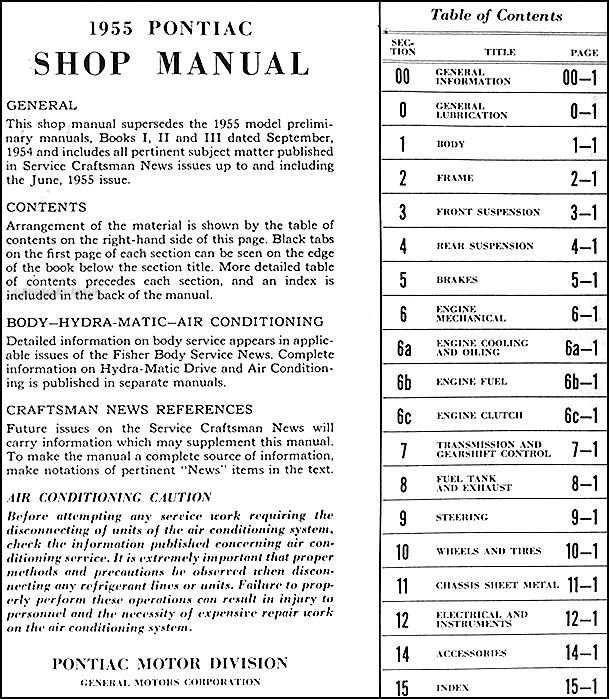 repair 1955 pontiac manual