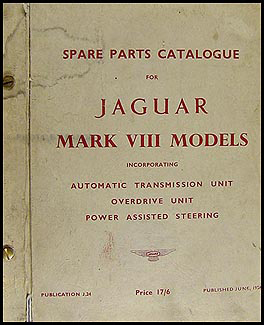 1957-1961 Jaguar Mark VIII IX Power Steering Repair Shop Manual ...