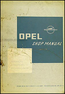 1961-1962 Opel Repair Shop Manual Original Opel