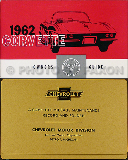 1962 Corvette Reprint Owner's Manual 62 Chevrolet