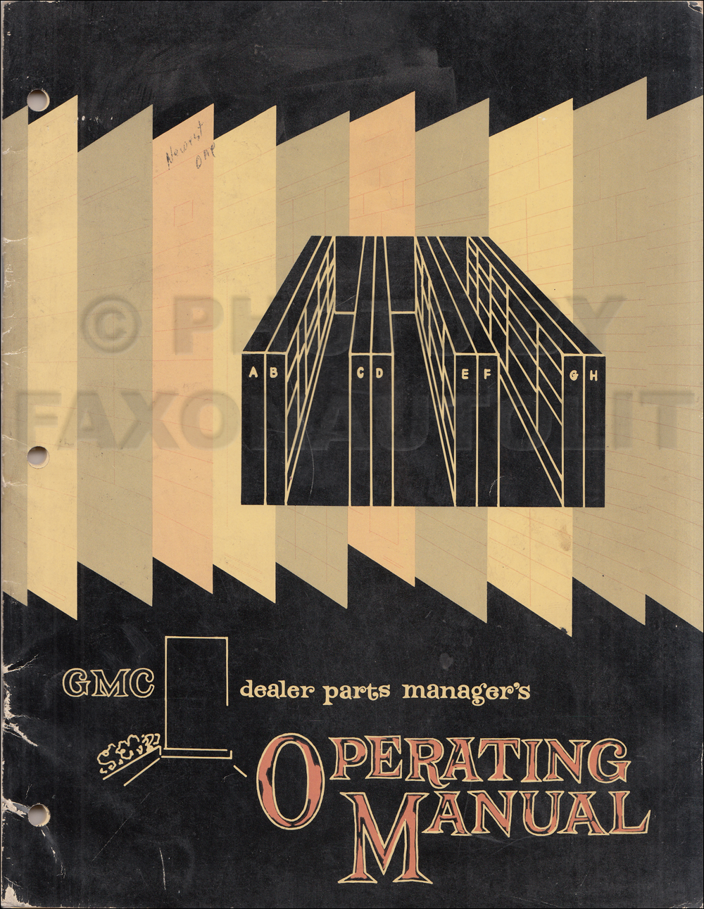 1962 GMC Dealership Parts Manger's Operating Manual Original. 1966 Cadillac Body Repair Manual Reprint