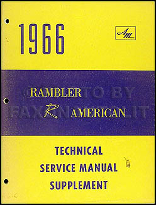1966 AMC Rambler American 290 V8 Engine Repair Shop Manual Original