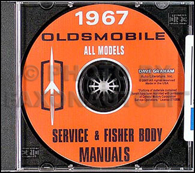 1967 Oldsmobile CD-ROM Repair Shop Manual, Body Manual & Parts Book