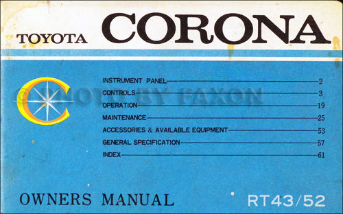1968 toyota corona owner's manual #2
