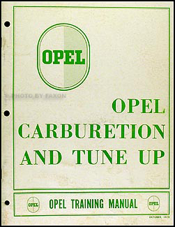 1968-1970 Opel Carburetor Training Manual Original Opel