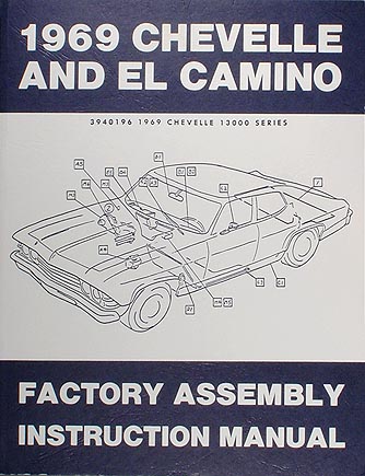 1969 Chevelle Assembly Manual Reprint El Camino Malibu Super Sport SS Chevrolet