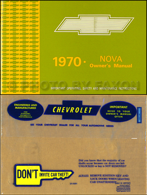 1970 Chevy Nova Bound Reprint Assembly Manual Chevrolet