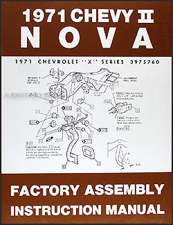 1971 Chevy Nova Wiring Diagram Manual Reprint