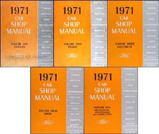 1971 Ford Mustang Service Shop Repair Manual SET OEM FACTORY 71 BOOKS (5 volume set.) ford