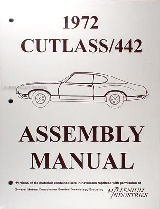 1972 Oldsmobile Assembly Manual Olds 442 Cutlass S Supreme Sportwagon