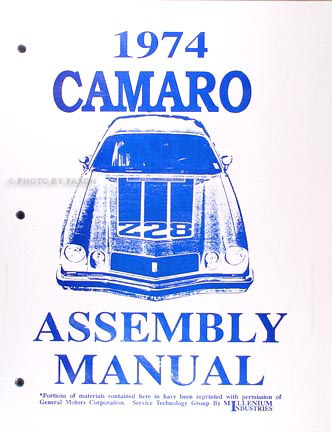 1974 Camaro Wiring Diagram Manual Reprint