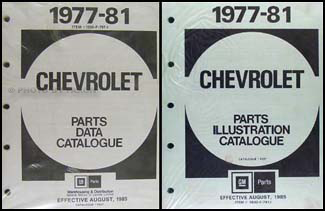 1977-1981 Chevy Car Canadian Illustrated Parts Catalog Set Original