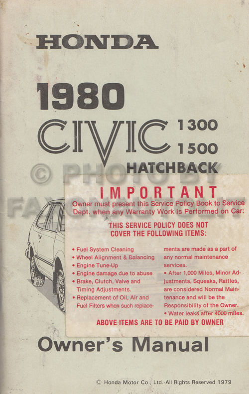1981 Honda Civic Service Manual