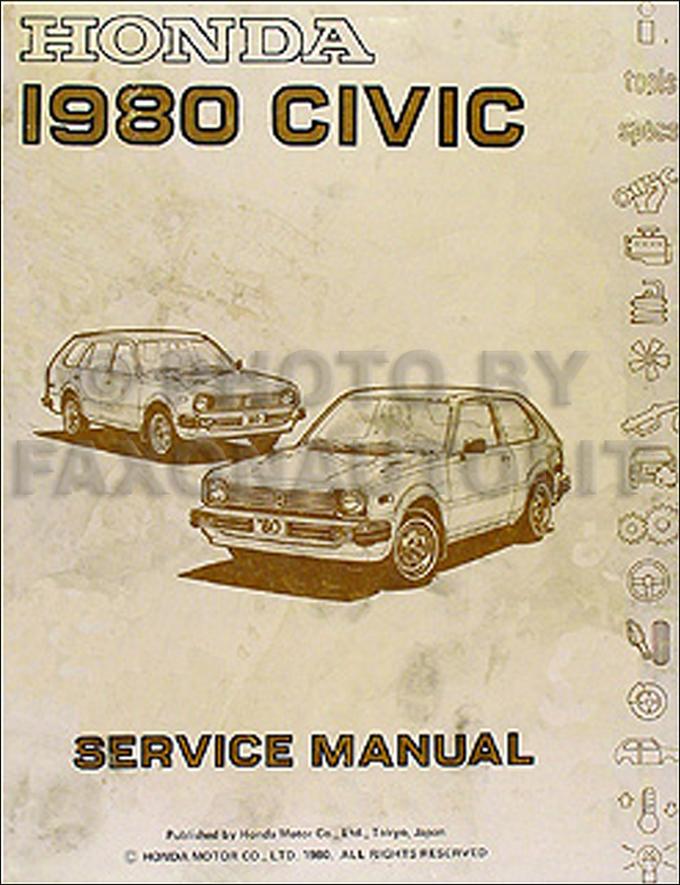1980 Honda Civic Repair Shop Manual Original