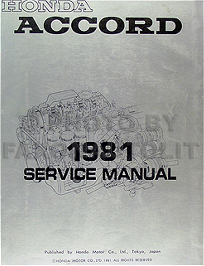 1981 Honda Accord Repair Shop Manual Original