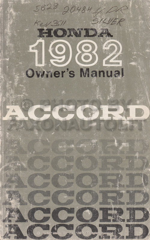 Honda accord 1982 service manual #7