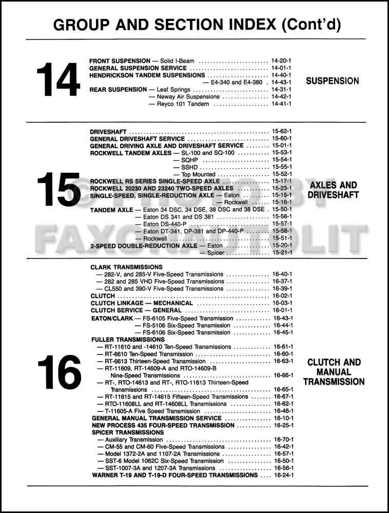 1983-1987 Ford L-Series 7000-9000 Repair Shop Manual ... 1987 ford l8000 wiring diagram 