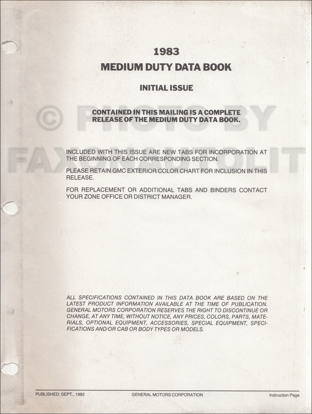 1983 Chevrolet and GMC Medium Duty C60 C70 Diesel Wiring Diagram