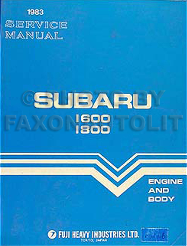 1983 Subaru Repair Shop Manual Original