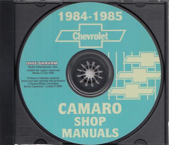 1984 1985 Camaro Shop Manual on CD Chevy Repair Service Books on Disc