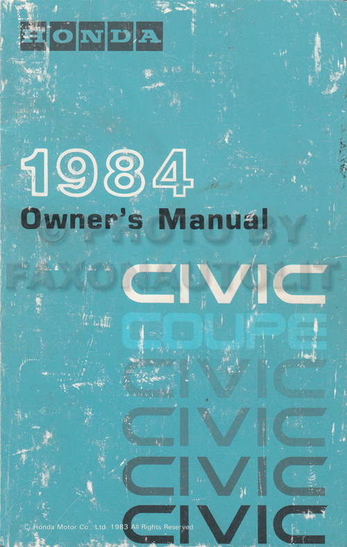 1984 Honda civic owners manual #5