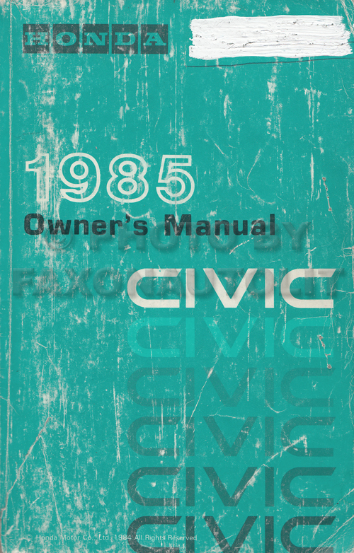 1985 Honda civic owners manual