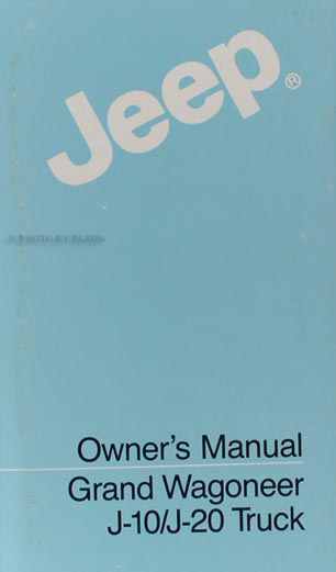 1984-1988 Jeep Grand Wagoneer and Truck Body Manual Original--M.R.256