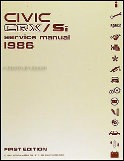 1986 Honda crx si owners manual