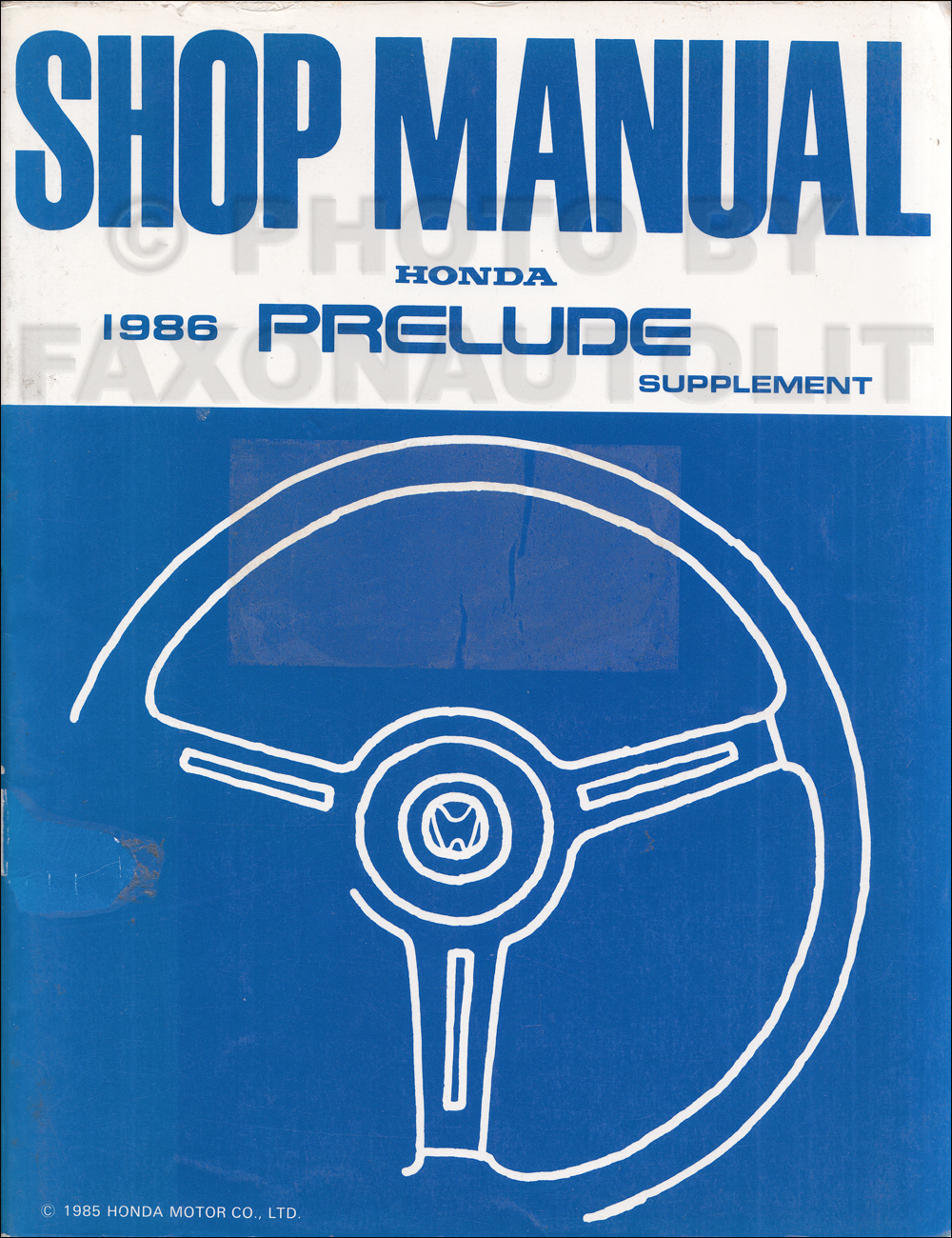 1996 Honda Prelude Repair Manual Supplement Original