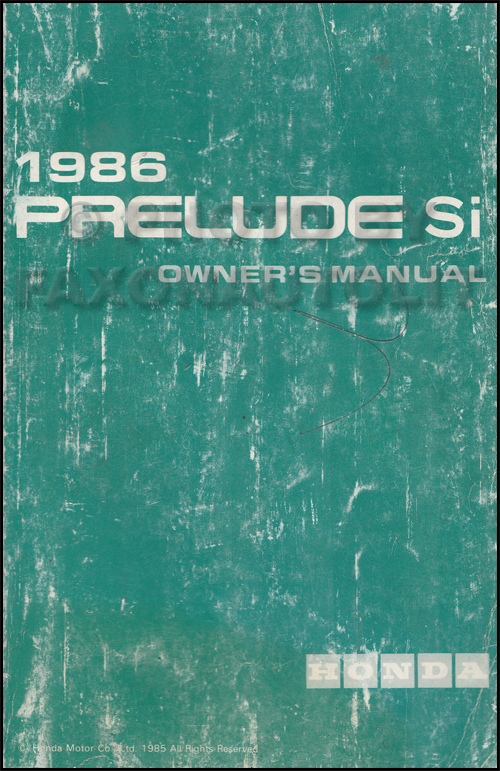 1986 Honda prelude owners manual #2