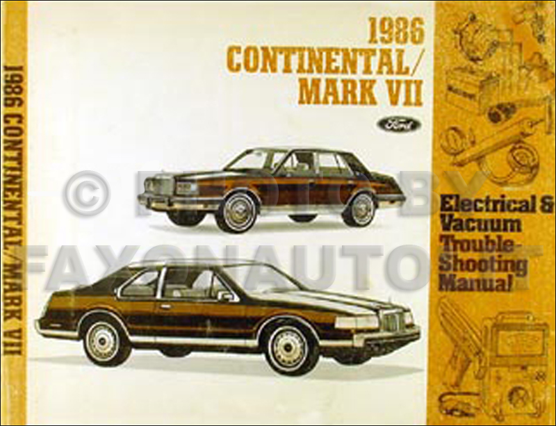 1986 Lincoln Continental Foldout Wiring Diagram Original