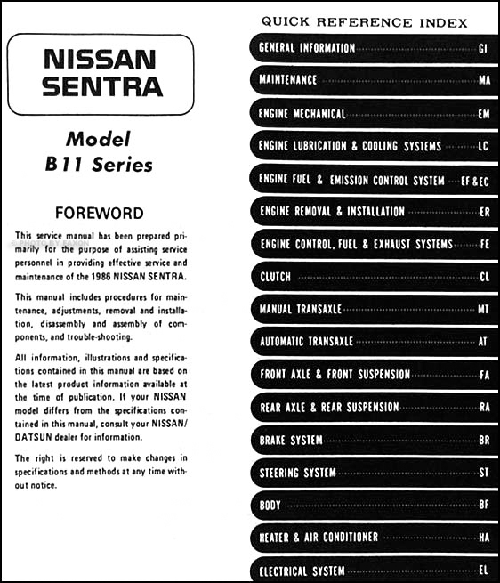 1986 Nissan sentra troubleshooting #3