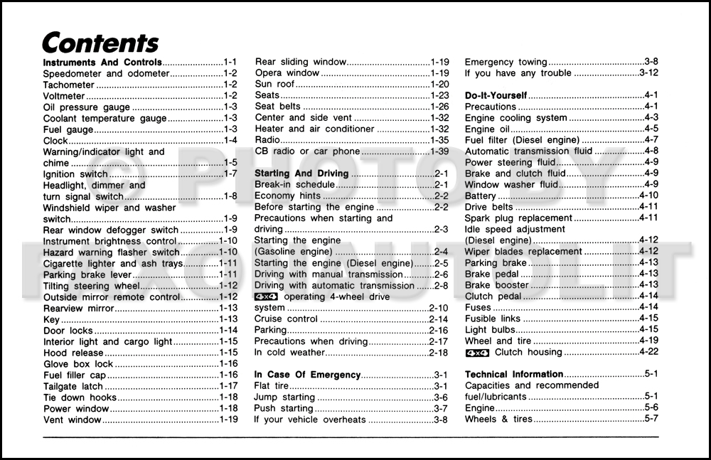 1986 Nissan hardbody owners manual #8