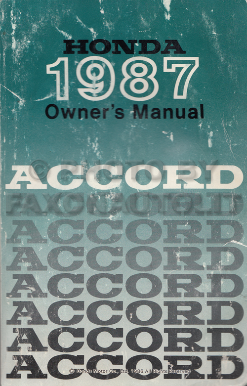 1987 Honda accord shop manual #1