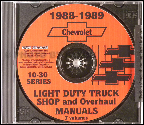 1989 Chevy C/K Pickup Wiring Diagram Manual Original