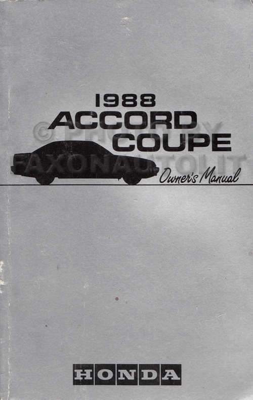 1988 Honda accord owners manual #4