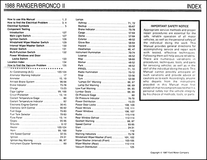 1988 Ford bronco 2 owners manual #3