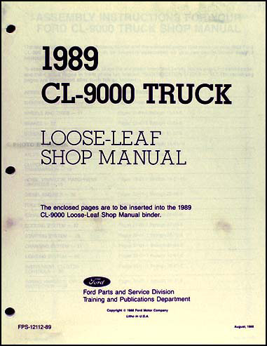 1989 Ford CL-9000 Foldout Wiring Diagram