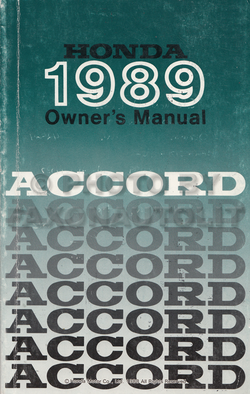 1989 Honda accord lxi repair manual #5