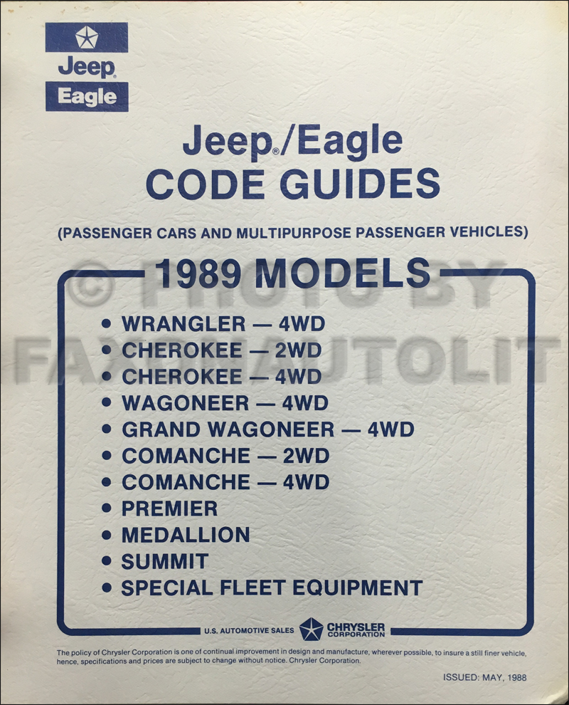 1989 Jeep Repair Shop Manual Original 4 Volume Set--All Models