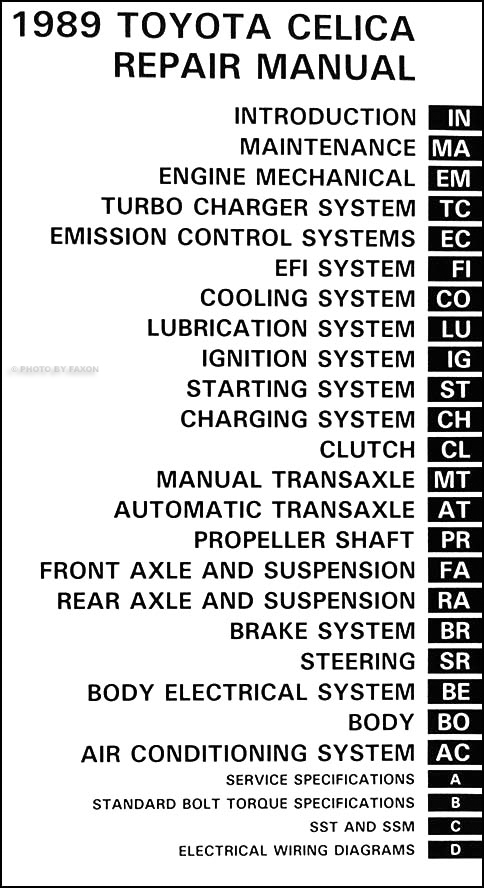 toyota celica 1989 repair manuals #2