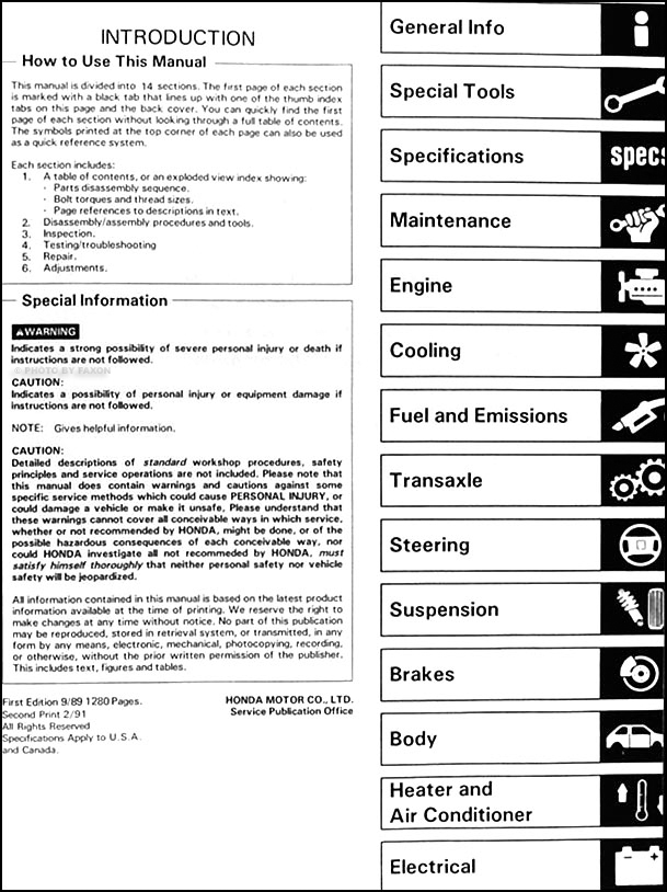 1990 Honda civic operators manual #6